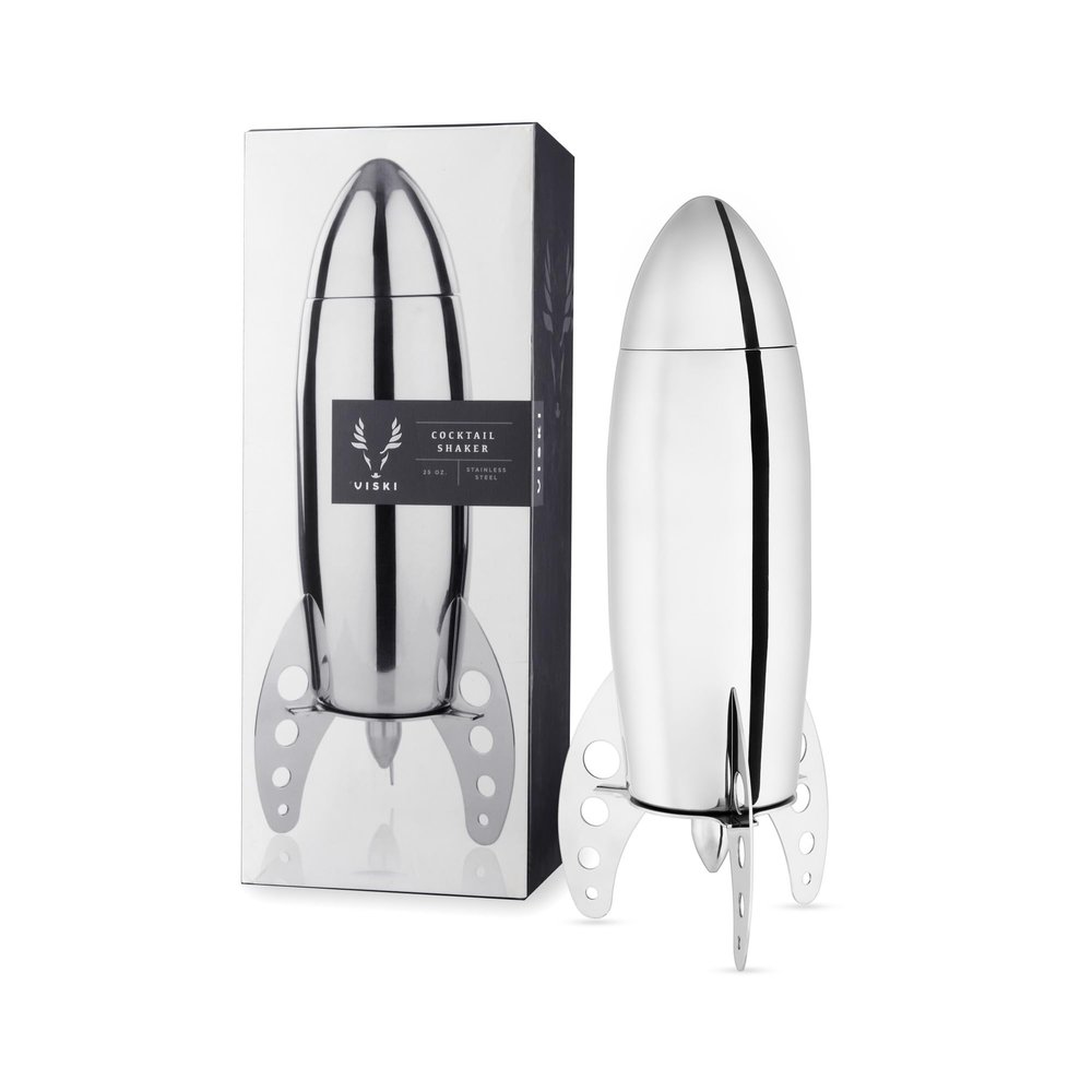 Viski Rocket Cocktail Shaker with Strainer Bar Set for Cold Brew Cocktails, Margarita, Espresso Martini, Stainless Steel Martini Shaker, Home Bar Accessories, Bartending Tools, Bartender Gifts, 24oz