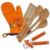 Left-handed Only from Lefty's Kitchen Tool Set Includes Left-handed Can Opener, 4 Bamboo Utensils, and Orange Mitt 6 Pcs. view 1