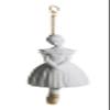LLADR Ballerina Figure with Chain for Hanging. Christmas Ornament in Matte White Porcelain. Ballet Dancer Hanging Ornament Decorated with Golden Luster. view 1