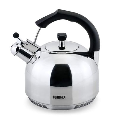 FreshAir Rapid Boil Stainless Steel 2.5 qt. Tea Kettle by Turbo Pot, Time-and-Energy Saving Cookware for Gas Stove