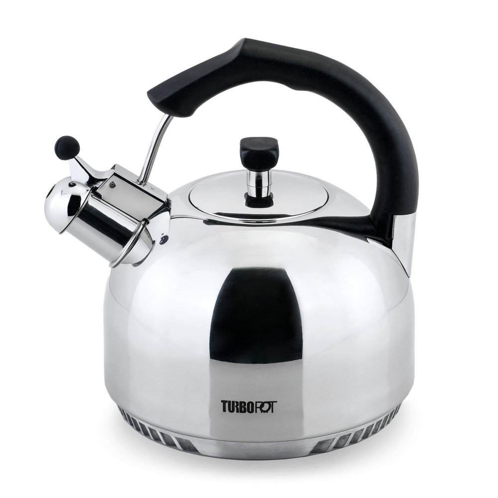 FreshAir Rapid Boil Stainless Steel 2.5 qt. Tea Kettle by Turbo Pot, Time-and-Energy Saving Cookware for Gas Stove