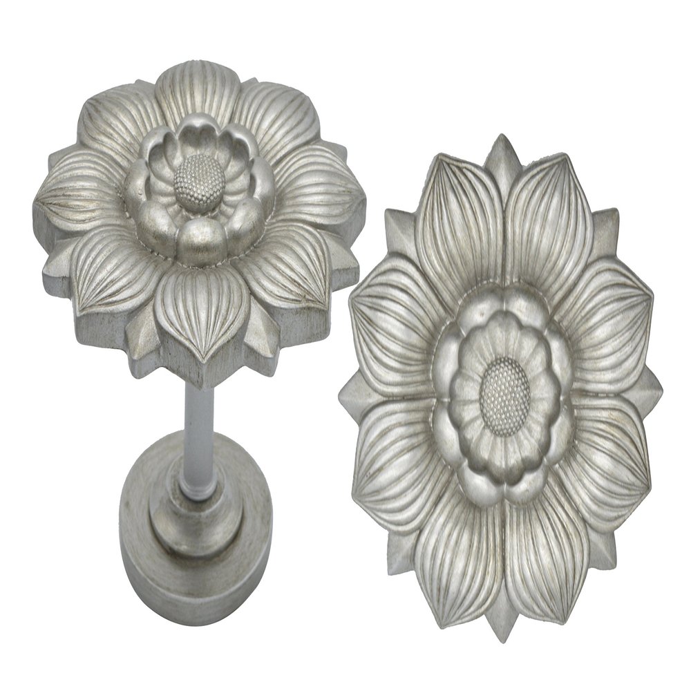 Urbanest Large Bloom Medallion Drapery Holdback, Set of 2, English Pewter