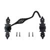Renovators Supply Manufacturing Door Latch Lock 6.6 in. Black Birdcage Style Wrought Iron Hook and Eye Latch for Door with Mounting Hardware view 4
