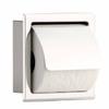 Renovators Supply Toilet Paper Holder - Wall Mount Toilet Paper Holder - Sanitary Paper Holder with Lid - Modern Bathroom Decor - Stainless Steel Recessed Tissue Holder - Silver, Pack of 1 view 1
