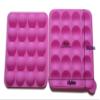 Rbenxia Silicone Cake Mold 20-cavity Half Circle Lollipop Party Cupcake Baking Mold Cake Pop Stick Mold Tray Hot Pink with 25 Sticks view 2