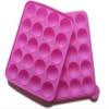 Rbenxia Silicone Cake Mold 20-cavity Half Circle Lollipop Party Cupcake Baking Mold Cake Pop Stick Mold Tray Hot Pink with 25 Sticks view 4