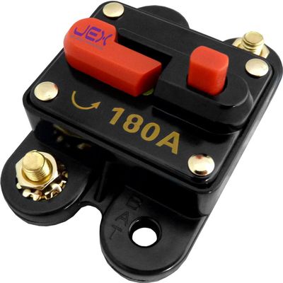 Jex Electronics 180 Amp in-Line Circuit Breaker Stereo/Audio/Car/RV 180A/180AMP Fuse 12V/24V/32V