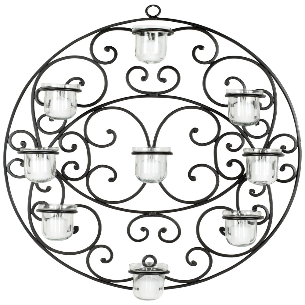 Safavieh Wall Art Collection Flourished Circle Candle Holder Wall Sconce