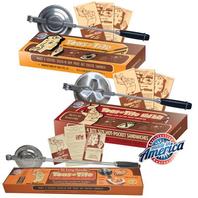 Toas-Tite Sandwich Grill 3-Pack | Handheld Sandwich Maker & Panini Press, Portable Cast Aluminum Pie Iron for Hot Sandwiches, Pockets & Snacks | Stovetop, Grill, RV Camper & Campfire Cooking Tool
