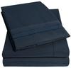 1500 Supreme Collection King Sheet Sets Navy Blue - Luxury Hotel Bed Sheets and Pillowcase Set for King Mattress - Extra Soft, Elastic Corner Straps, Deep Pocket Sheets, King Navy Blue view 1