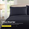 1500 Supreme Collection King Sheet Sets Navy Blue - Luxury Hotel Bed Sheets and Pillowcase Set for King Mattress - Extra Soft, Elastic Corner Straps, Deep Pocket Sheets, King Navy Blue view 4