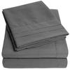 1500 Supreme Collection California King Sheet Sets Gray - Luxury Hotel Bed Sheets and Pillowcase Set for California King Mattress - Extra Soft, Elastic Corner Straps, Deep Pocket Sheets Gray view 1