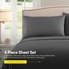 1500 Supreme Collection California King Sheet Sets Gray - Luxury Hotel Bed Sheets and Pillowcase Set for California King Mattress - Extra Soft, Elastic Corner Straps, Deep Pocket Sheets Gray view 4