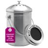 Epica Kitchen Compost Bin for Kicthen Countertops, 1.3 Galllon - Silver view 1