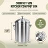 Epica Kitchen Compost Bin for Kicthen Countertops, 1.3 Galllon - Silver view 2