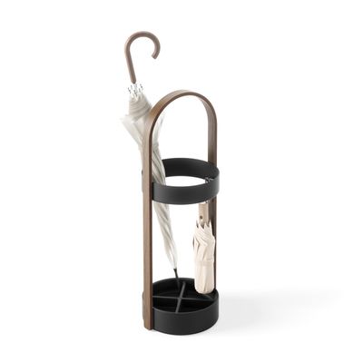 Umbra Bellwood Umbrella Stand, Black/Walnut