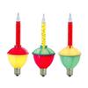 Novelty Lights Replacement Bubble Lights 3 Pack, Traditional Red/Yellow Liquid with Multicolor Bases, Vintage Glass Holiday Bulbs with Flowing Liquid, 5 Watts Each, C7/E12 Base view 1