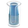 mDesign Small Plastic Paper Cup Dispenser - Compact Storage Holder for Mouthwash Cups on Bathroom Vanity Countertops, 3 oz. Rinsing Cups Included - Lumiere Collection - Clear view 1