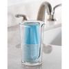 mDesign Small Plastic Paper Cup Dispenser - Compact Storage Holder for Mouthwash Cups on Bathroom Vanity Countertops, 3 oz. Rinsing Cups Included - Lumiere Collection - Clear view 2