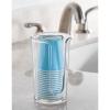 mDesign Small Plastic Paper Cup Dispenser - Compact Storage Holder for Mouthwash Cups on Bathroom Vanity Countertops, 3 oz. Rinsing Cups Included - Lumiere Collection - Clear view 3