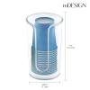mDesign Small Plastic Paper Cup Dispenser - Compact Storage Holder for Mouthwash Cups on Bathroom Vanity Countertops, 3 oz. Rinsing Cups Included - Lumiere Collection - Clear view 4