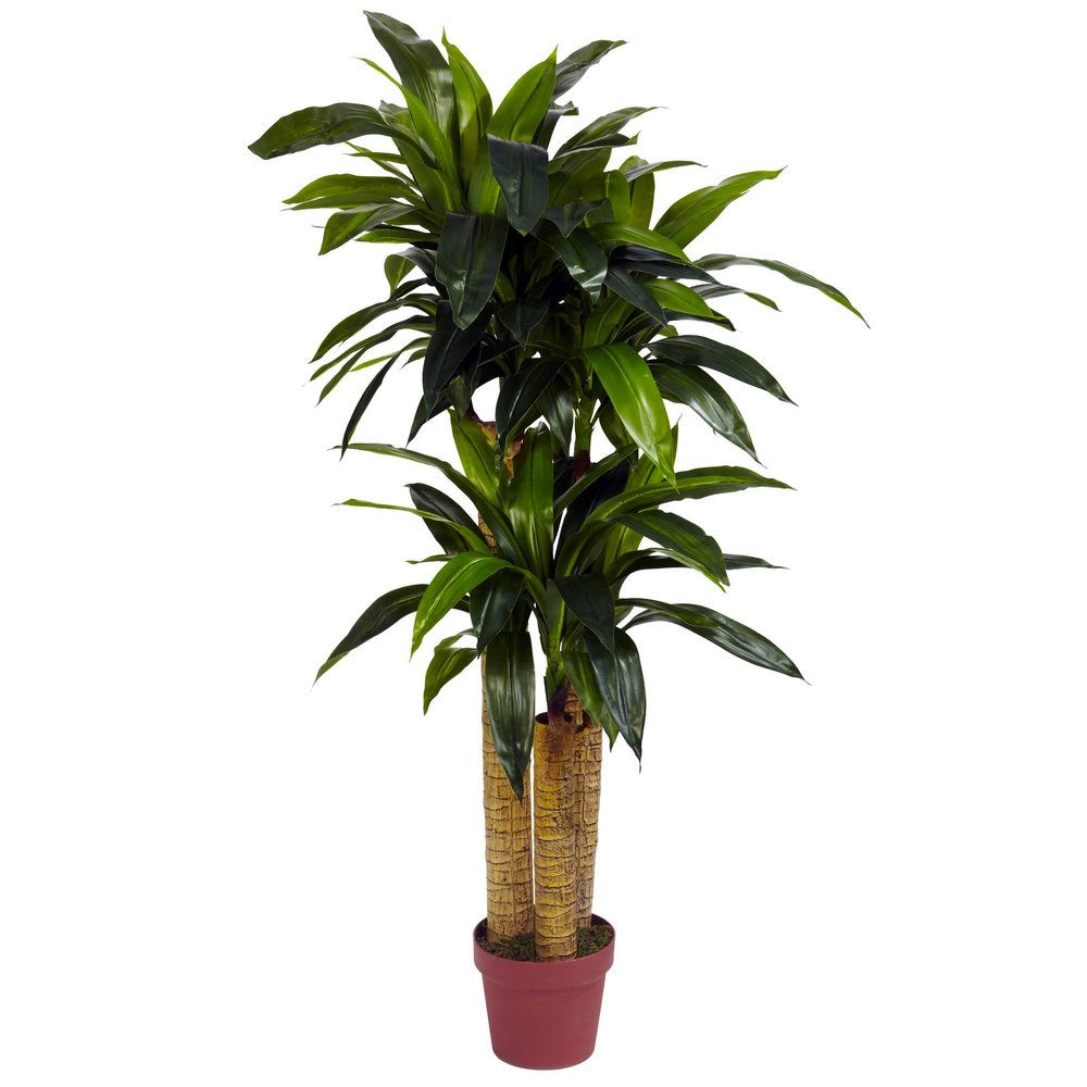 Nearly Natural 4ft. Corn Stalk Dracaena Silk Plant (Real Touch)