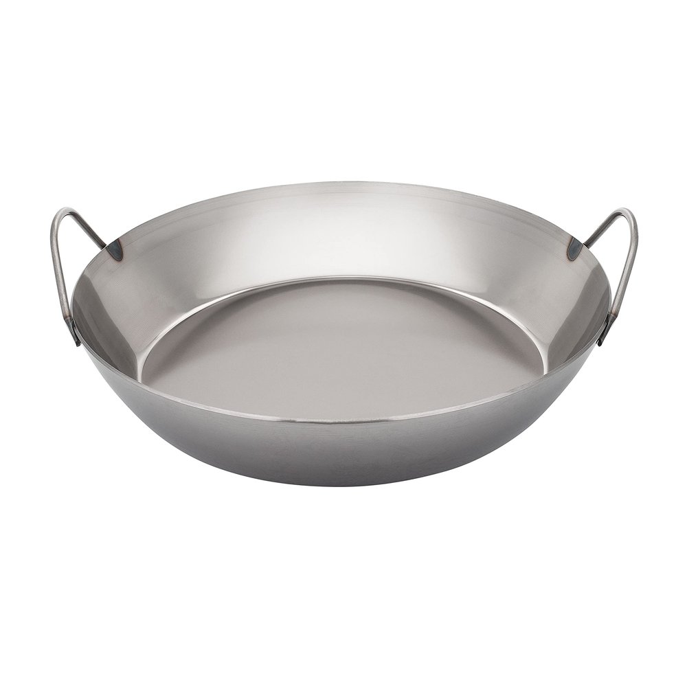 Matfer Bourgeat Black Carbon Steel Paella Pan, 15 3/4"