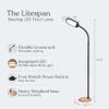 Brightech Litespan Slim LED Floor Lamp - Modern Reading Light Over Chair for Living Rooms & Offices, Tall With Adjustable Gooseneck, Crafts Work Light, Dimmable Standing for Bedroom - Wood view 3