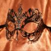 Venetian mask Black mask Masquerade Ball mask Laser-Cut metal mask with Rhinestones view 1