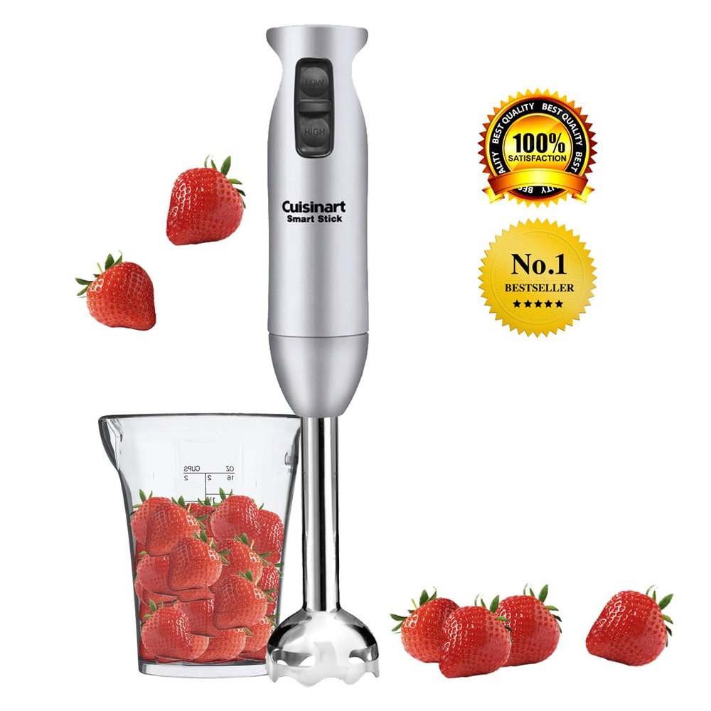Cuisinart CSB-75BC Smart Stick 200 Watt 2 Speed Hand Blender, Brushed Chrome