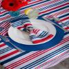 DII Classic Woven Tabletop Collection, Indoor/Outdoor Placemat Set, Round, 15" Diameter, Nautical Blue, 6 Piece view 4