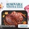 Farberware Bakeware Nonstick Steel Roaster with Flat Rack, 11-Inch x 15-Inch, Gray view 4