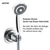 BOPai Suction Cup Shower Head Holder for Handheld Shower  No Drill, For Smooth Surfaces Only, Vertical Mount Only, Chrome view 2