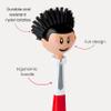 Vigar Dolls Orlando Dish Brush, Dish Brush with Handle that is Ergonomic, Kitchen Brushes for Dishes and Sink Scrub Brush for Cleaning, Red and Black view 3