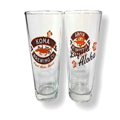 Kona Brewing Company Liquid Aloha Glasses, Set of 2, 16-Ounce