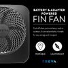 Treva 10-Inch Portable Fan, Powered by Battery and/or AC Adapter - Desk Fan Air Circulating with 2 Cooling Speeds for Personal and Travel Use (Black) (OOS) view 3