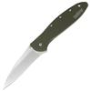 Kershaw Leek Pocket Knife, Olive Drab (1660OL) 3 Bead-Blasted Sandvik 14C28N Steel Blade, Olive Drab Anodized Aluminum Handle with SpeedSafe Assisted Opening, Liner Lock, Tip-Lock Slider; 2.4 OZ. view 1
