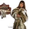 Fur Accents Premium Faux Fur Throw Blanket - Brown Coyote Stripe - Shag - Shaggy Throw - Accent - Nursery Design view 2