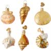 Old World Christmas Assorted Sea Shell Mini Glass Blown Ornament Set for Christmas Tree, Handcrafted Holiday Decoration, Seashell Collection view 1