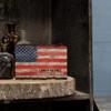 P. Graham Dunn Patriotic American Flag Land of The Free Distressed 4 x 6 Wood Bark Edge Design Sign view 2