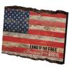 P. Graham Dunn Patriotic American Flag Land of The Free Distressed 4 x 6 Wood Bark Edge Design Sign view 3