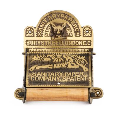 Renovators Supply Manufacturing Antique Brass Wall Mount Toilet Tissue Paper Holder 6.9" Wide Victorian Style Rust Resistant Solid Brass Bathroom Toilet Sanitary Paper Roll Holder Storage with Lid
