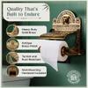 Renovators Supply Manufacturing Antique Brass Wall Mount Toilet Tissue Paper Holder 6.9" Wide Victorian Style Rust Resistant Solid Brass Bathroom Toilet Sanitary Paper Roll Holder Storage with Lid view 2