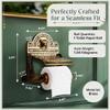 Renovators Supply Manufacturing Antique Brass Wall Mount Toilet Tissue Paper Holder 6.9" Wide Victorian Style Rust Resistant Solid Brass Bathroom Toilet Sanitary Paper Roll Holder Storage with Lid view 3
