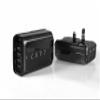 CARD Travel Adapter with 4 USB Ports -Black view 1