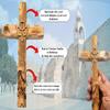 Zuluf 7.8" Olive Wood Dove Cross Wall Hanging Christian Holy Spirit Carved Jerusalem Gift Bedroom Decor CRS019 view 2