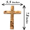 Zuluf 7.8" Olive Wood Dove Cross Wall Hanging Christian Holy Spirit Carved Jerusalem Gift Bedroom Decor CRS019 view 3