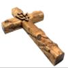 Zuluf 7.8" Olive Wood Dove Cross Wall Hanging Christian Holy Spirit Carved Jerusalem Gift Bedroom Decor CRS019 view 4