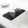 Yamazaki Home Self Draining Tray - Drying Board, Dish Drainer Mat, Black view 2