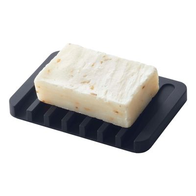 Yamazaki Home Flow Soap Tray - Silicone Holder Dish for Sink - Silicone